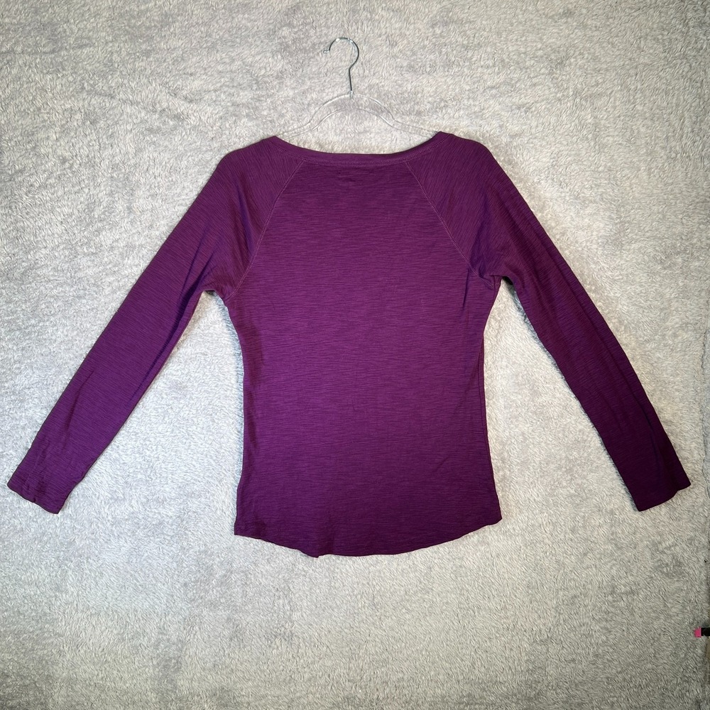 Chaps Purple Lace-Up Top Women's Medium Long Sleeve Y2K Bella Gilmore Girl Style - Picture 6 of 6